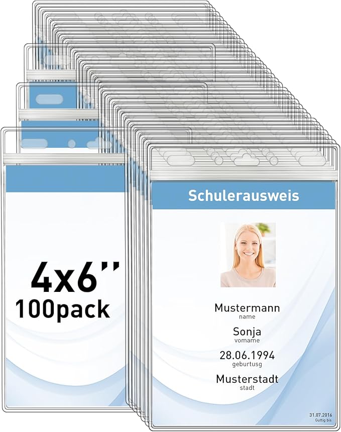 Vertical ID Badge Holders with Soft Edge, Waterproof Passport ID Card Holder by Mositear
