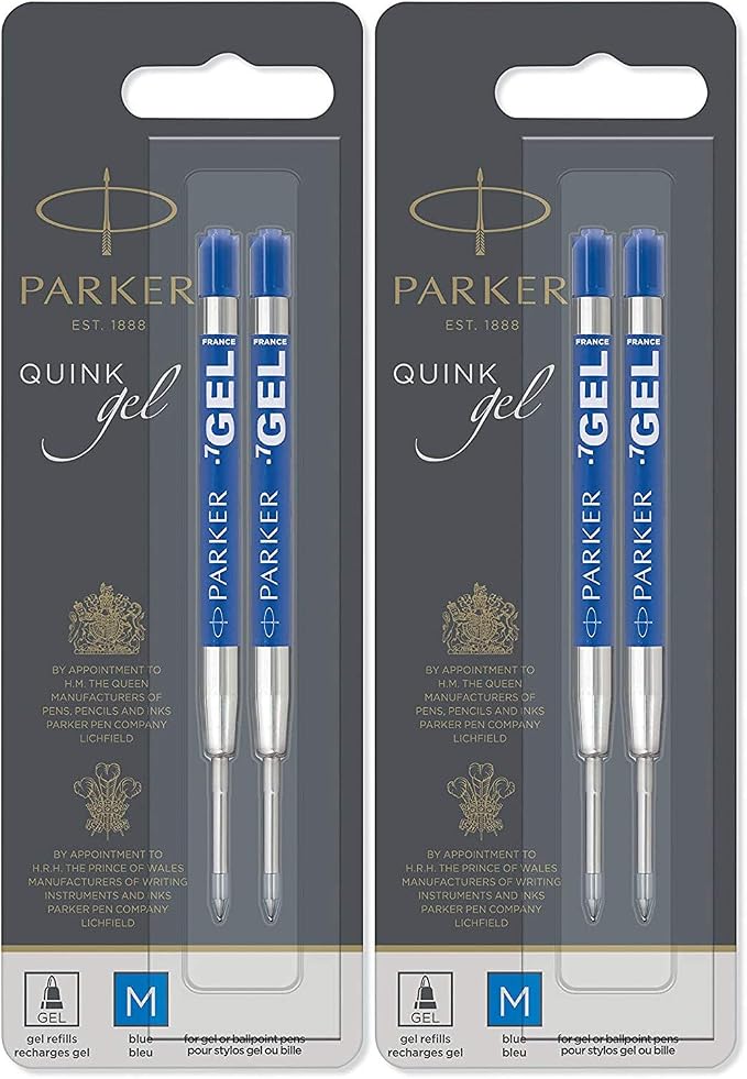 Parker Quink Refill Ink for Ballpoint Ball Pens, Medium Point, 4-Total refills by Unknown