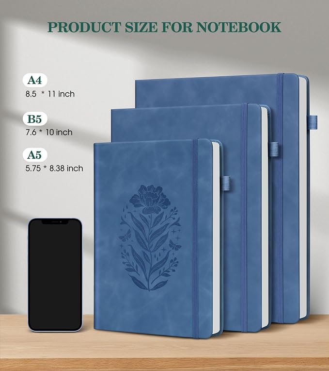 Lined Journal Notebook for Women, A5 Hardcover Leather Journals for Writing - Image 3