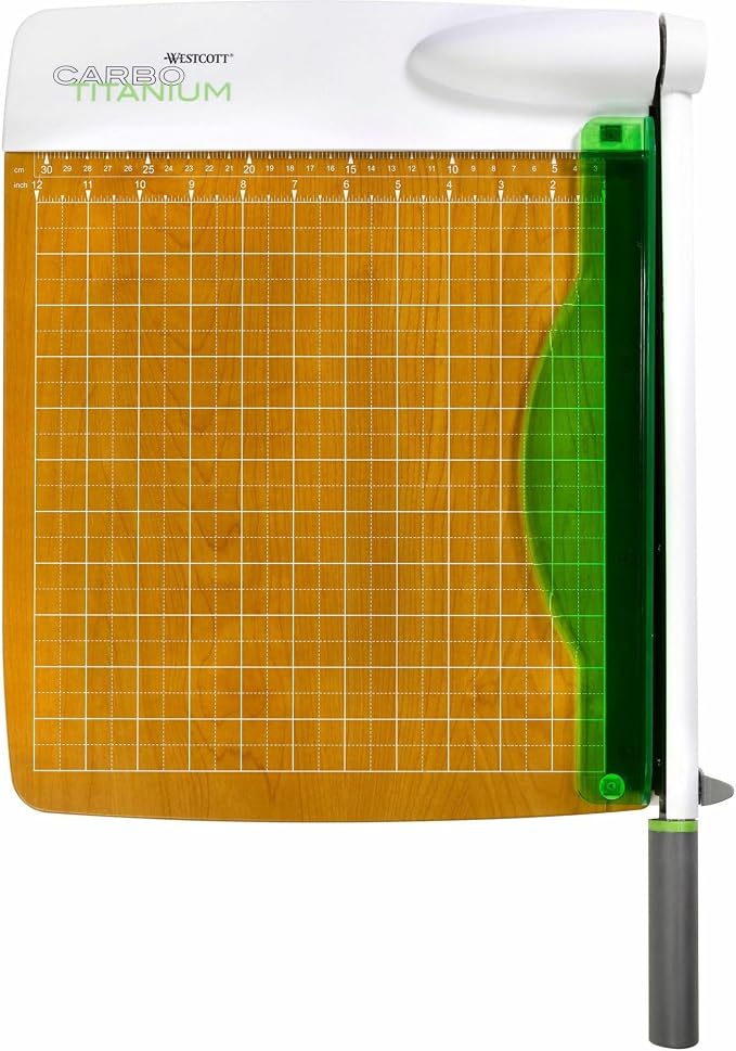 Westcott 16717 12-Inch CarboTitanium Wood Base Guillotine Paper Cutter - Image 8