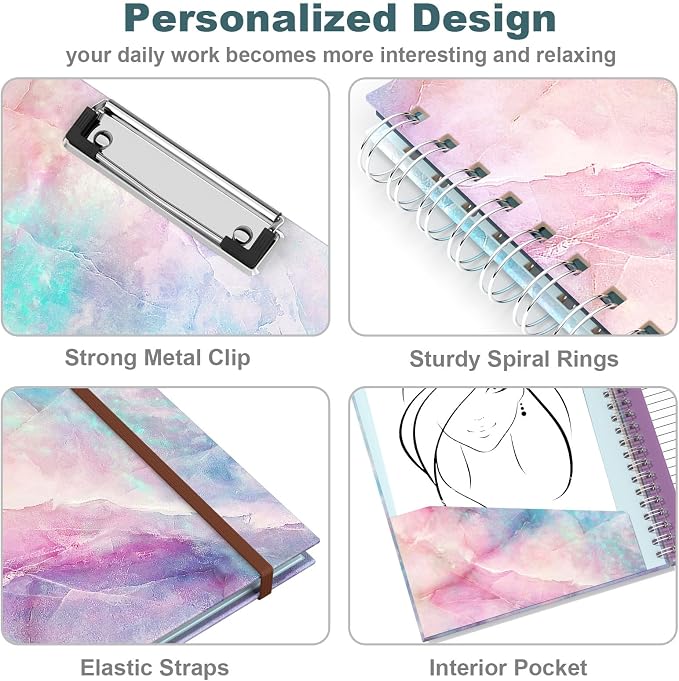 Hongri Clipboard Folio with Refillable Lined Notepad, 8.5 x 11 Folders with - Image 6