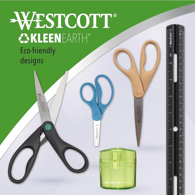 Westcott Kids Scissors 12-Pack, Left & Right Handed, Recycled Eco-Friendly - Image 5