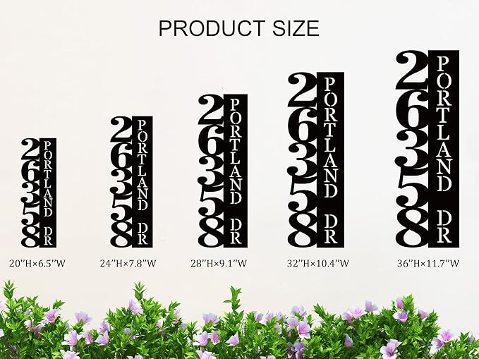 Custom Metal House Number Sign, Personalized House Number Sign, Vertical - Image 5