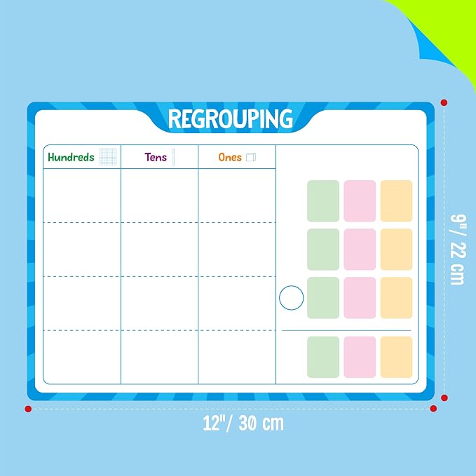 8 Packs Place Value Whiteboards, Double-Sided Dry-Erase Cards, Writable and - Image 3