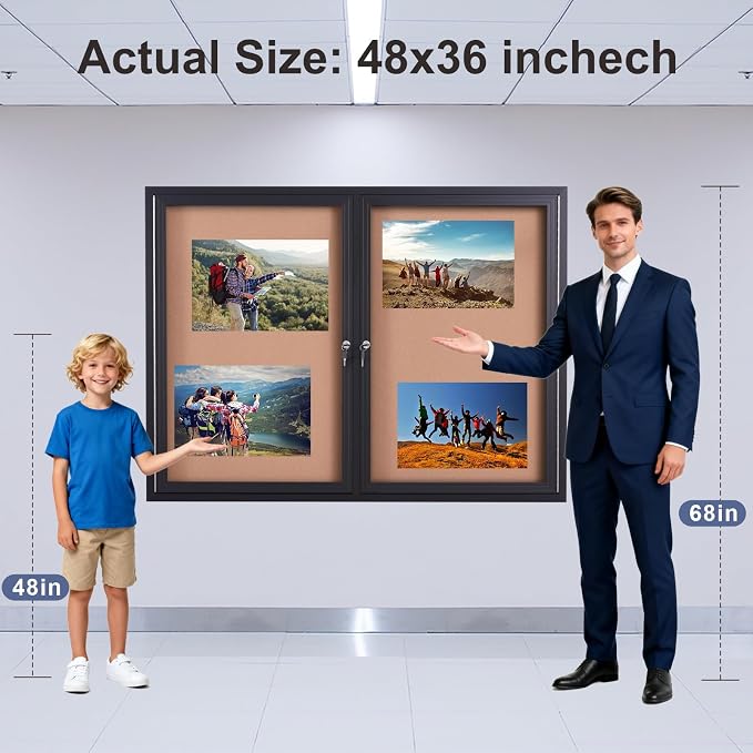 48x36 Inch Lockable Enclosed Bulletin Board, Weather-Resistant Outdoor - Image 5