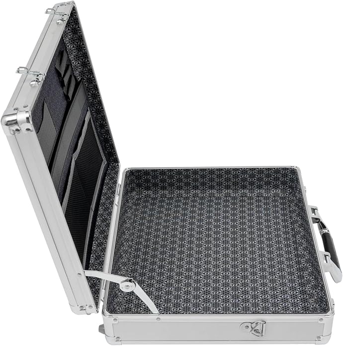 Locking Briefcase, Metal Briefcase w/Strap, Hard Aluminum Carrying Case - Image 8