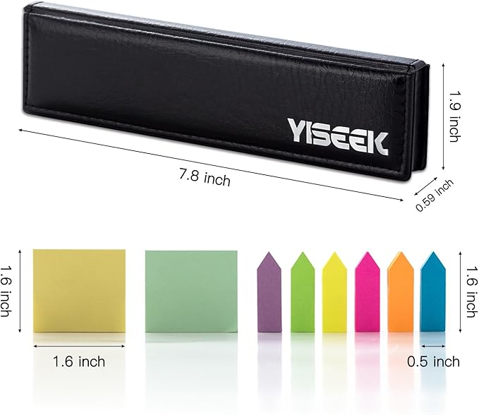 Sticky Notes Set with Ruler, Mini Sticky Note Pads, Arrow Flags, Leather - Image 3