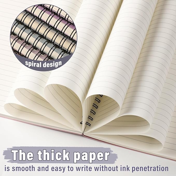 Fuutreo 12 Pcs Spiral Notebook for Work A5 8.3 x 5.7 Inch College Ruled Spiral Journal Notebook Kraft Cover Ruled Paper, 12 Color, 60 Sheets, 120 Pages for Office School(Macaron Color)-DeskLoop Office