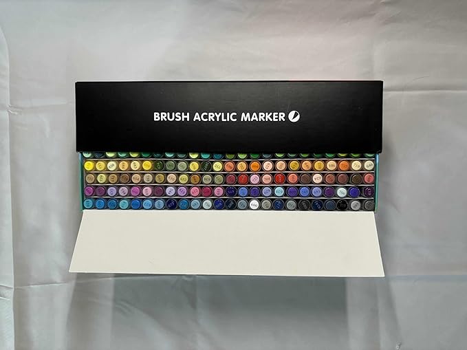 120 Colors Acrylic Paint Markers Set, Soft Brush Tip Pens for Rock, Wood, Canvas, Glass, Ceramic, Fabric, DIY Craft Projects – Waterproof, Quick-Dry, Vibrant Ink for Artists & Beginners-DeskLoop Office