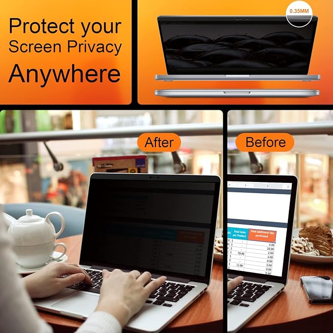 Mamol Magnetic Privacy Screen MacBook Air 13 Inch, Removable Anti Blue Light - Image 5