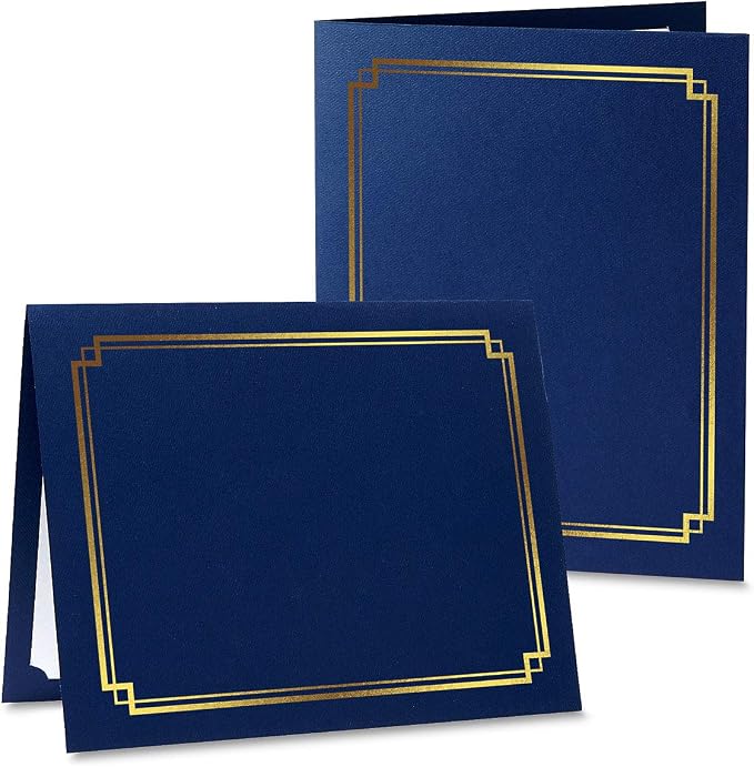 Classic Blue & Gold Certificate Folders - Image 3