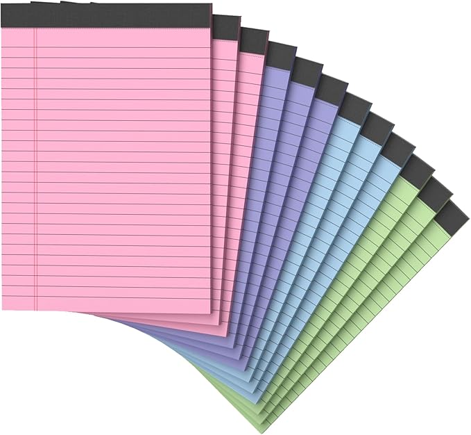 12 Pack Note Pads 5x8, Narrow Ruled Legal Pad Writing Pads 5x8, 30 Sheet/Notepad by WelcometoVishoitty