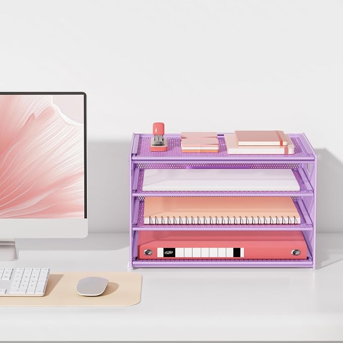 Lavatino 3-Tier Letter Tray Desk Organizer, Mesh Paper File Tray Organizer - Image 6