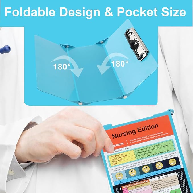 Nursing Clipboard Foldable Clipboard Pocket Size:Nursing Edition Cheat Sheets - Image 5