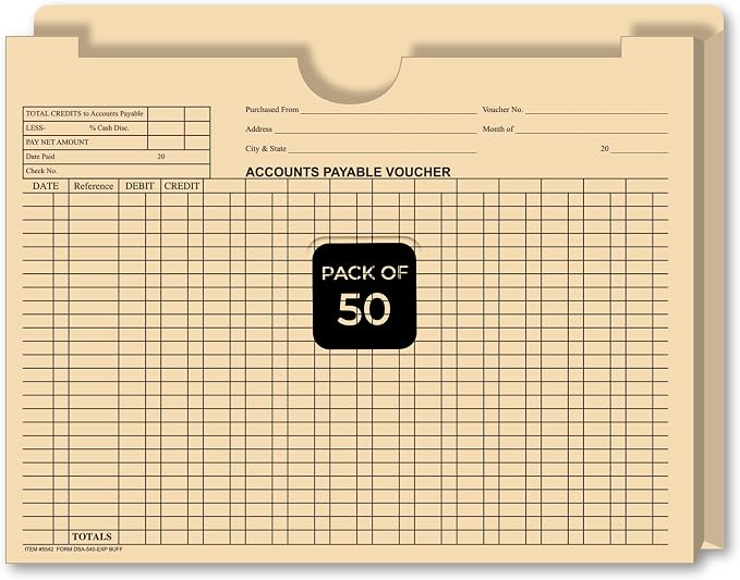 1" Expandable Accounts Payable A/P Voucher Envelopes 11.75 x 9.5, Pack 50 | by Unknown