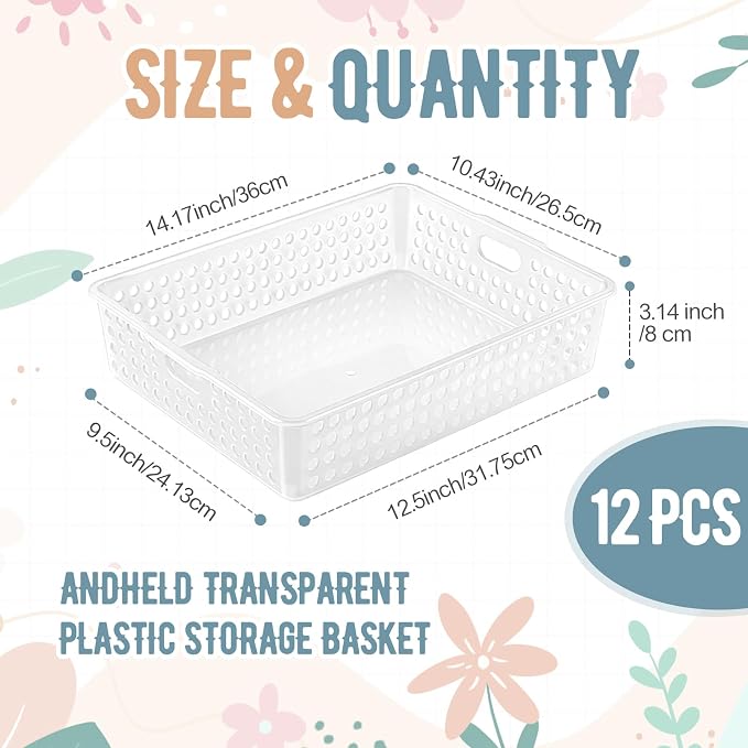 Geetery 12 Pack Classroom Storage Baskets - Image 2