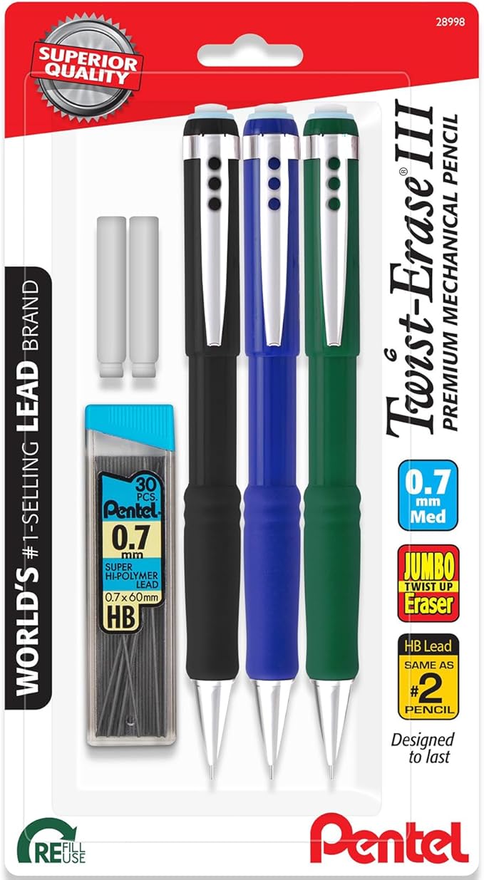 Pentel Twist Erase III Mechanical Pencil 0.7mm by PentelofAmerica