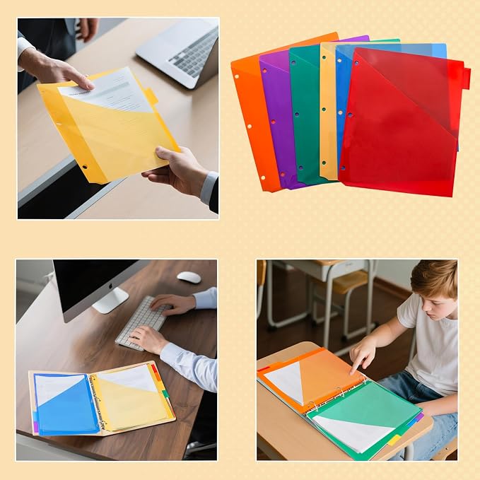 Binder Dividers with Tabs and Pockets, Letter Size - Image 7
