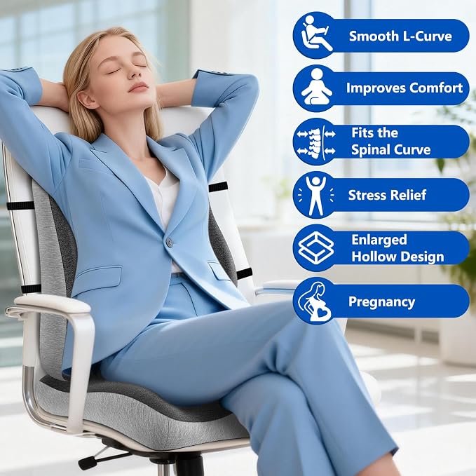 Lumbar Support Pillow for Office Chair, Seat Cushion - Image 5