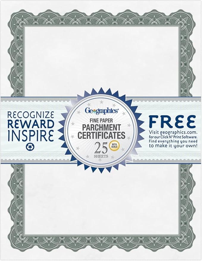 Geographics® 30% Recycled Blank Parchment Certificates, 8 1/2" x 11", Optima - Image 5