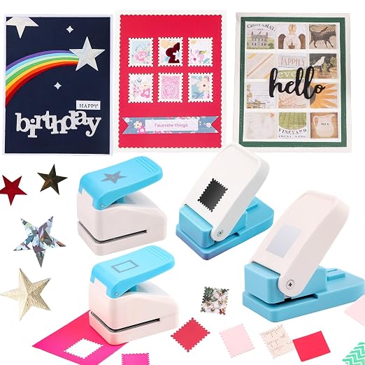 BAOFALI4Pcs Stamp Punche Tool Set |Postage Stamp Punch1X0.8inch/0.9x1.1inch | by BAOFALI