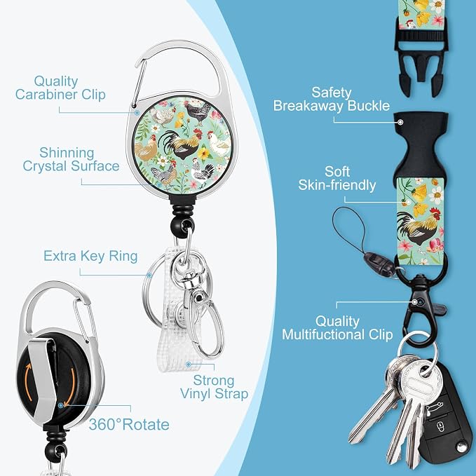 Immaturus Floral Chickens Lanyards - Image 5