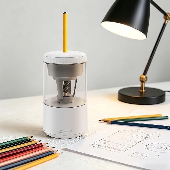 SUNZO Electric Pencil Sharpener, Fully Automatic Sharpener - Image 4