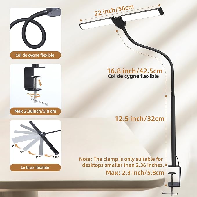 Motumen Led Desk Lamp for Home Office, Eye-Care Architect Light - Image 2