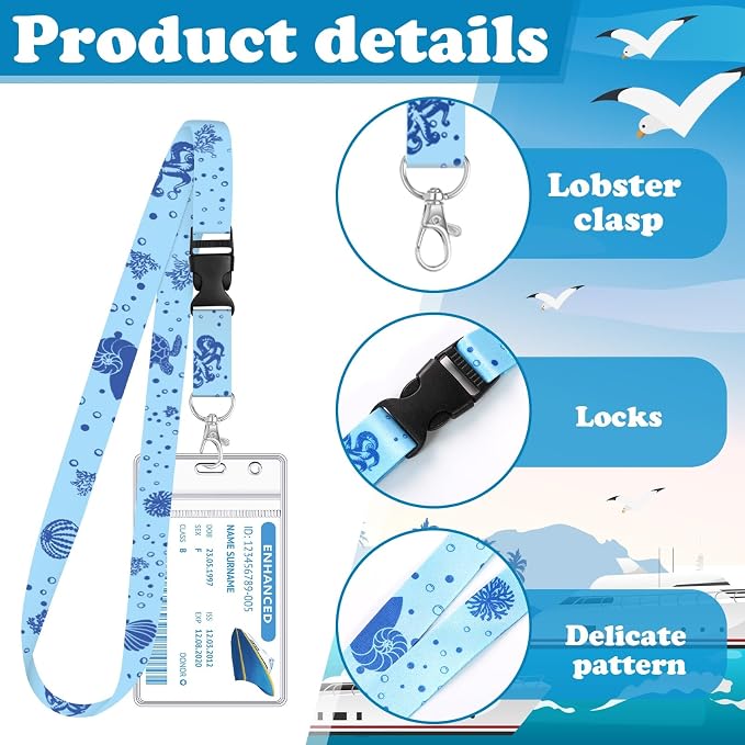 HONSIO 6 Pack Cruise Lanyard for Ship Cards Detachable Lanyards - Image 3