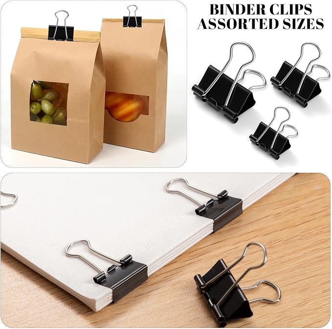 350 Pcs Paper Clips Assorted Sizes, Paperclips and Binderclips Office Supplies - Image 6