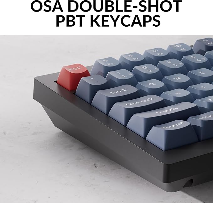Keychron V6 Max Wireless Custom Mechanical Keyboard, 2.4 GHz Bluetooth 5.1 QMK Full-Size Layout RGB with Hot-swappable Silent Red Switch Compatible with Mac Windows Linux-DeskLoop Office