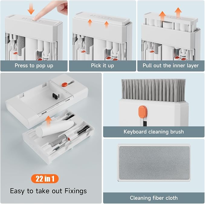 Laptop Cleaning Kit Keyboard Cleaner Brush, 22-in-1 Multi-Function Laptop - Image 7