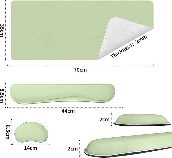 Bloss Leather Desk Pad and Keyboard Wrist Rest, Large Mouse Pad + Keyboard and - Image 5