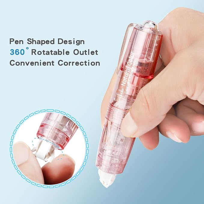 White Retractable Correction Tapes, 2 Cute Pre-Loaded Correctors - Image 3