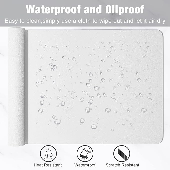 Hsurbtra Desk Pad, 35.5" x 17" PU Leather Desk Mat, XXL Extended Mouse Pad - Image 6
