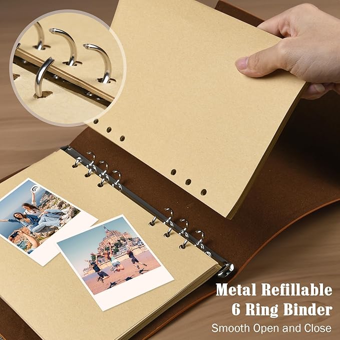 Leather Journal Notebook, Travel Journal with 2 Pockets, Vintage Refillable Journal for Writing, Diary Journal for Women, Men, Girls and Boys, 100GSM Blank Paper, 160 Pages (Green A5 9.2" x 6.5")-DeskLoop Office