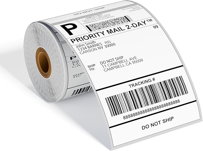 4x6 Thermal Labels, Shipping Address Label (Pack of 250 4x6 Roll Labels) - Compatible with JADENS, ASprink, Phomemo, Rollo, Zebra, Omezizy and Other Thermal Printers-DeskLoop Office
