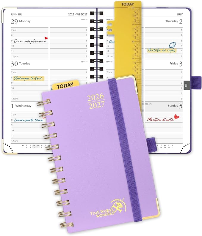 POPRUN Pocket calendar 2026-2027, pocket planner Jul 2026-Jan 2027, 6.5" x 3.5" by POPRUN