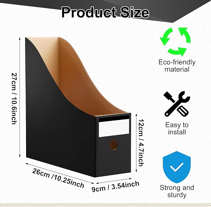 Thenshop 24 Pcs Cardboard Magazine File Holder Organizer, Desk File Organizer - Image 2