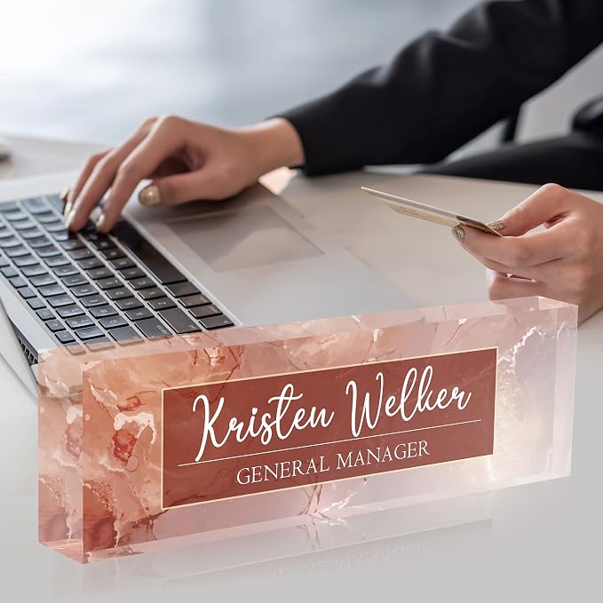 Personalized Name Plates for Desk, Premium Clear Acrylic Desk Name Plate - Image 5