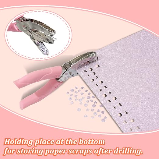 CheeMuii 3 Pieces Metal Handheld Paper Punch Single-Hole Tag Punch Set - Image 4