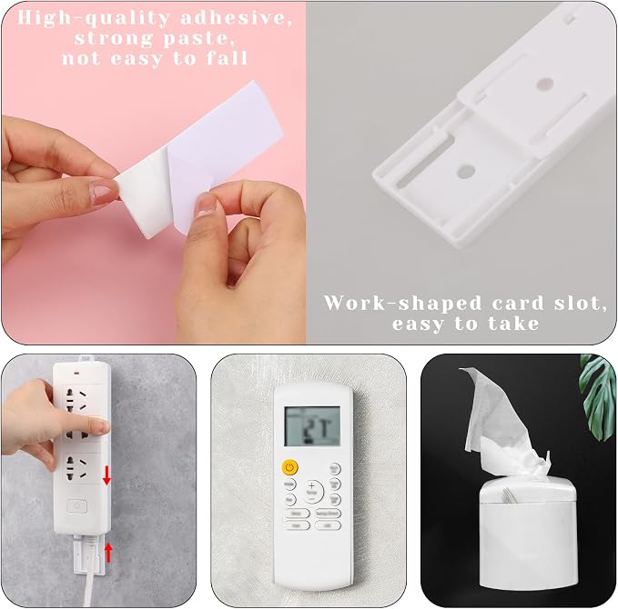 Giantree 6 Pack Self Adhesive Power Strip Holder, Power Strip Holder Desktop - Image 2