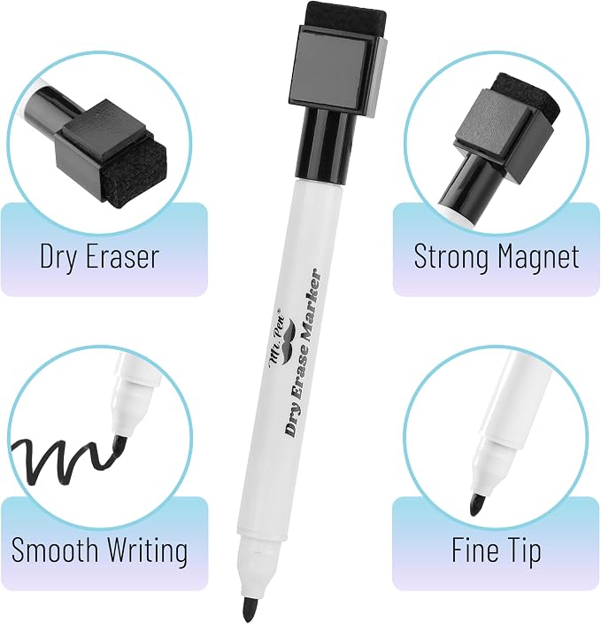 Mr. Pen- Magnetic Dry Erase Markers, 12 Pack, Low Odor, Quick Dry, - Image 4