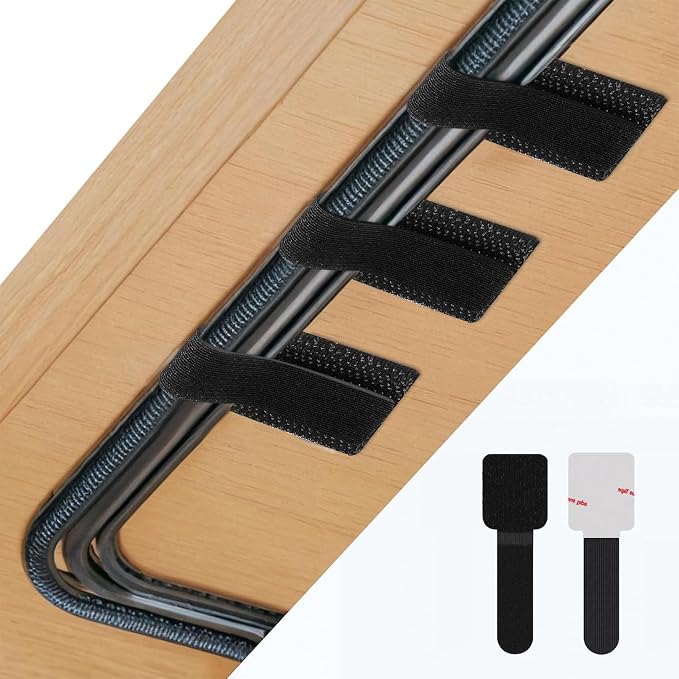 Abnii 50 PCS Hook and Loop Cable Ties, Under Desk Cable Management, Self by Abnii