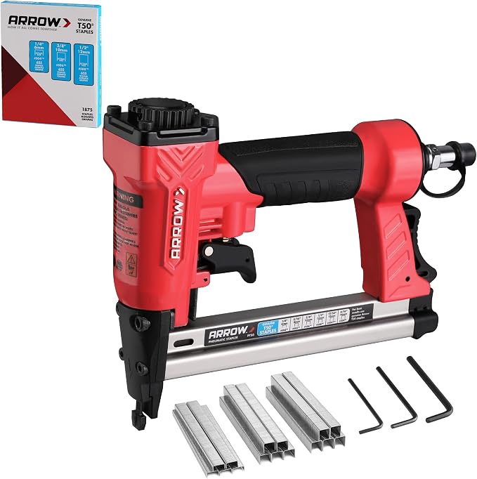 Arrow Pneumatic Staple Gun, Oil-Free Upholstery Stapler by ArrowToolGroup