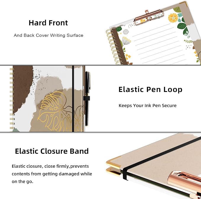 Ospelelf Clipboard with Storage 8.5 X 11，Padfolio Organizer, Spiral Portfolio - Image 5