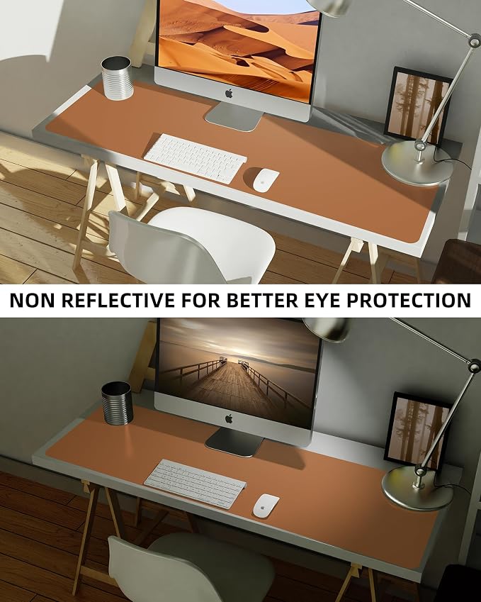 AFIING Leather Desk Pad Protector, Mouse Pad, Office Desk Mat, Non-Slip PU - Image 6