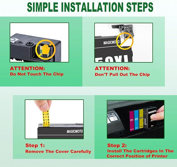 4 Pack 950XL 951XL Ink Cartridges Combo Pack Replacement for HP 950 951 Ink Cartridges for HP OfficeJet Pro 8100 8110 8600 8610 8615 8616 8620 8625 8630 8640 8660 251DW 276DW 271DW, (BK, C, M, Y)-DeskLoop Office