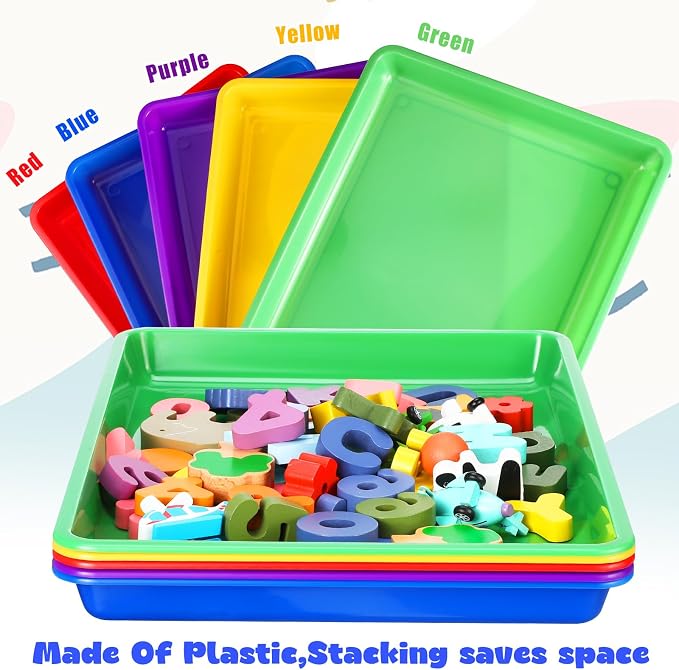 Hoteam 10 Pcs Flat Storage Organizer Tray Bin Paper Tray - Image 4
