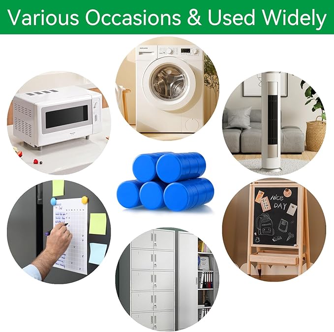 Fridge Magnets, 20 Pcs Small Round Strong Heavy Duty Cute Magnets for Refrigerator, Whiteboard, Locker, Office, Classroom - Blue-DeskLoop Office